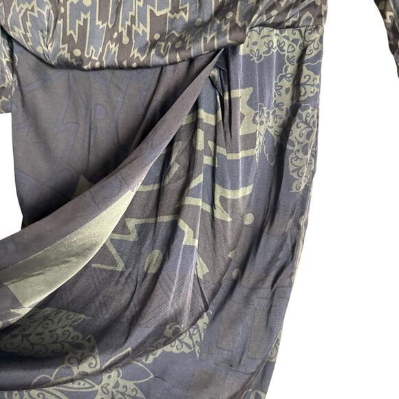 Etro Italian Silk Geometric Print 3/4 Sleeve Sheath Dress Size 8 - Picture 9 of 16